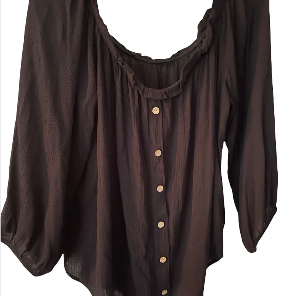 Black plus size blouse